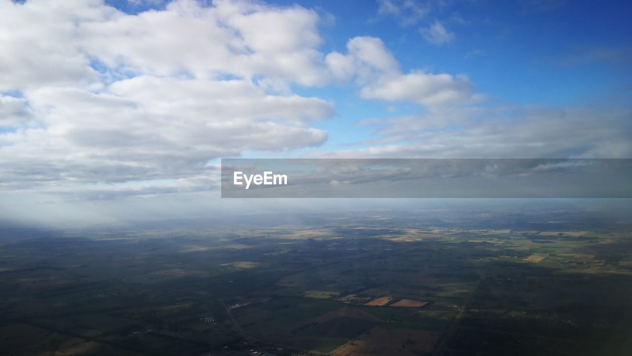 AERIAL VIEW OF LANDSCAPE WITH CLOUDS