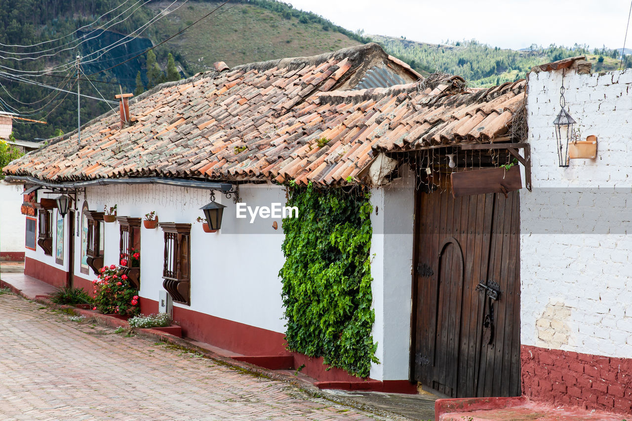 Beautiful architecture of the streets of the colonial small town of iza in colombia