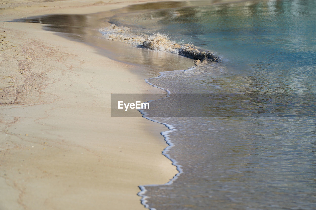 High angle view of sea during sunny day