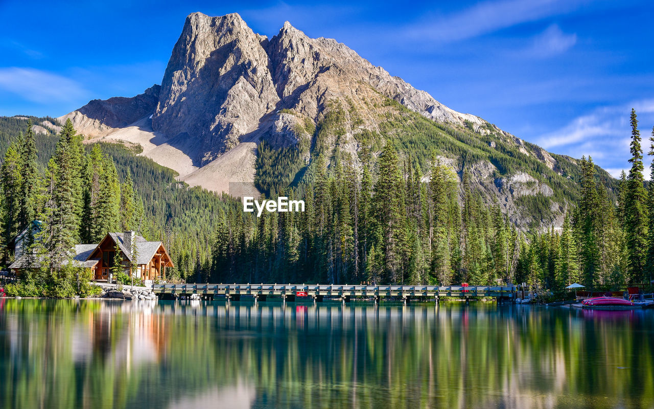 SCENIC VIEW OF LAKE BY MOUNTAINS AGAINST SKY