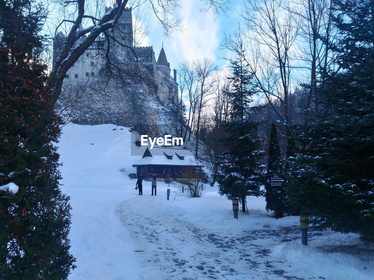 SNOW COVERED LANDSCAPE AGAINST SKY