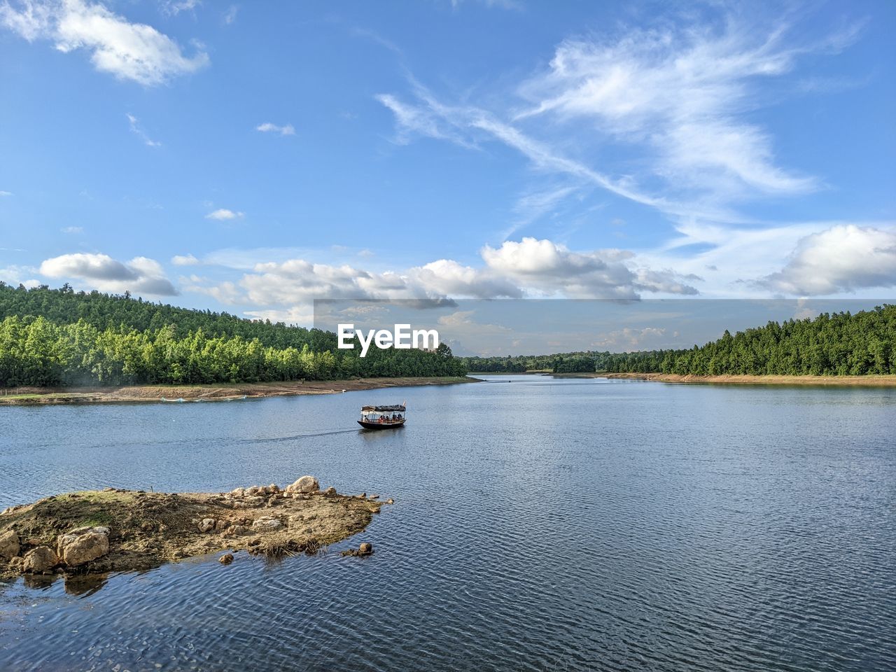 scenic view of sea against blue sky