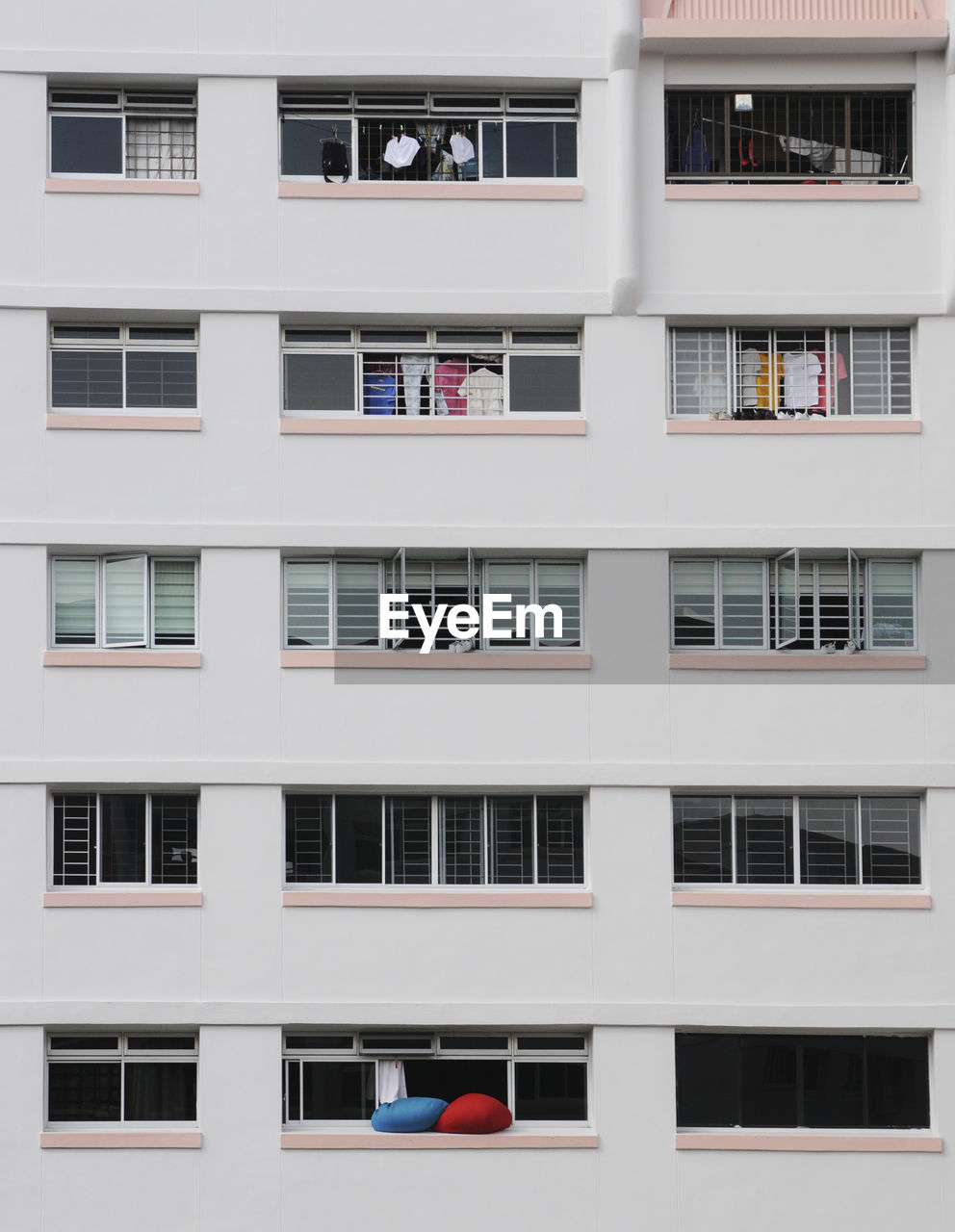 Full frame shot of residential building in singapore