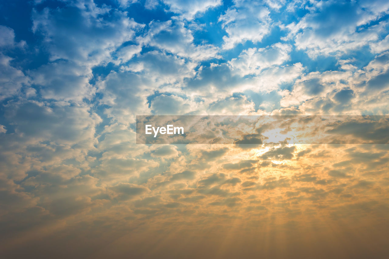 Low angle view of sky at sunset