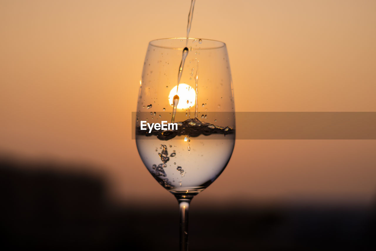 close-up of wineglass