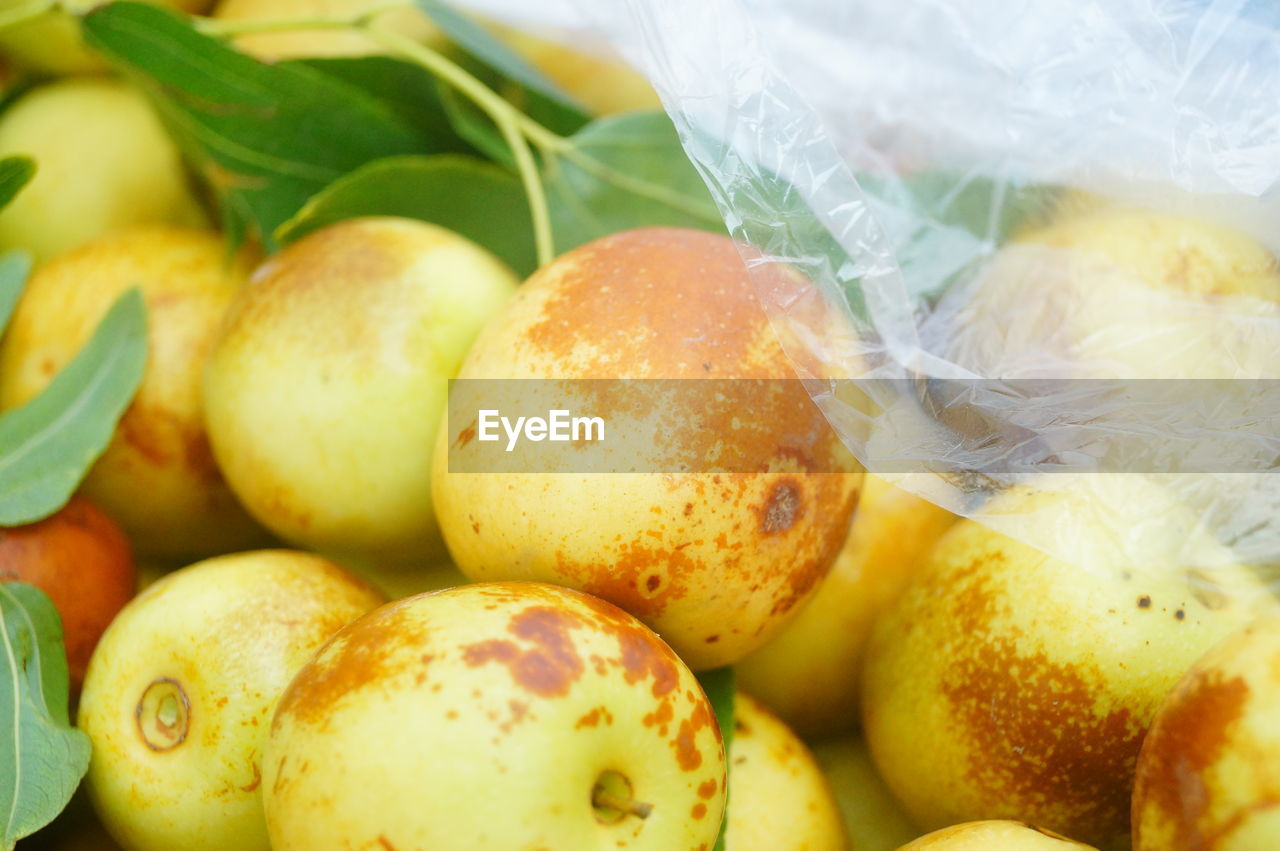 HIGH ANGLE VIEW OF FRUITS IN CONTAINER