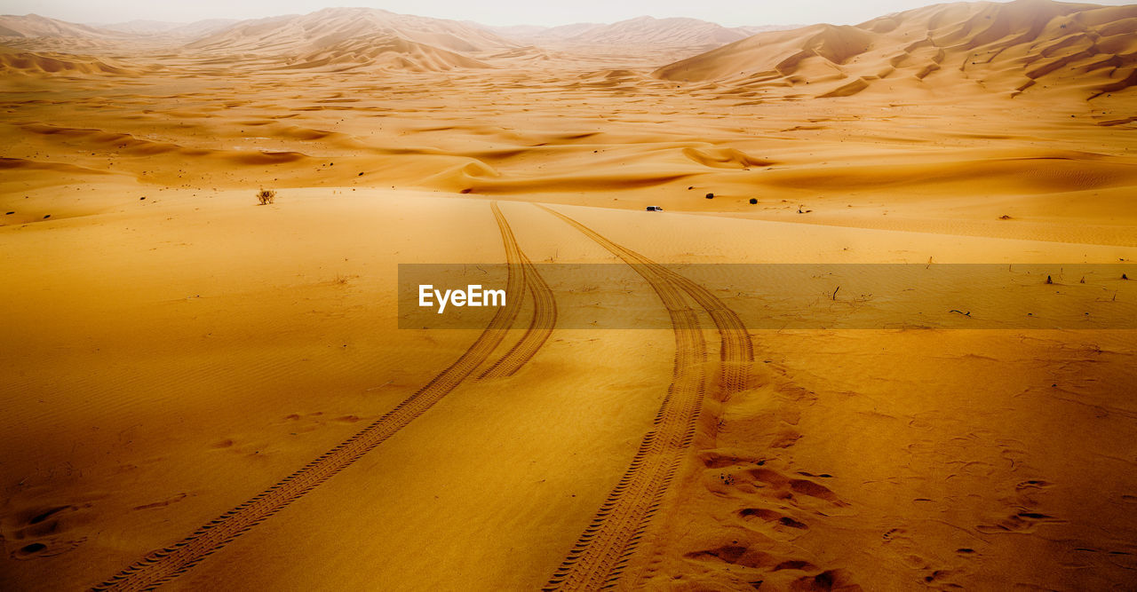 Sand dunes in desert