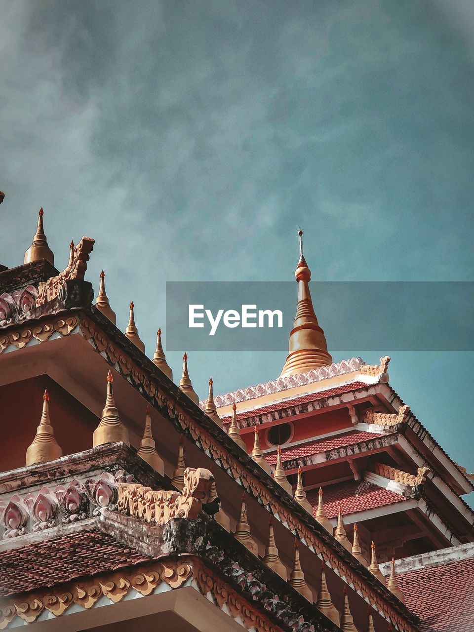 Low angle view of temple against sky