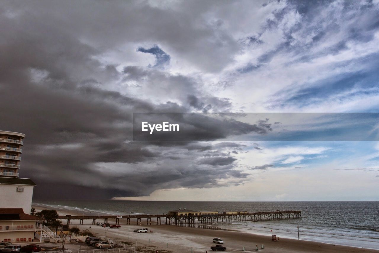 View of beach with pier