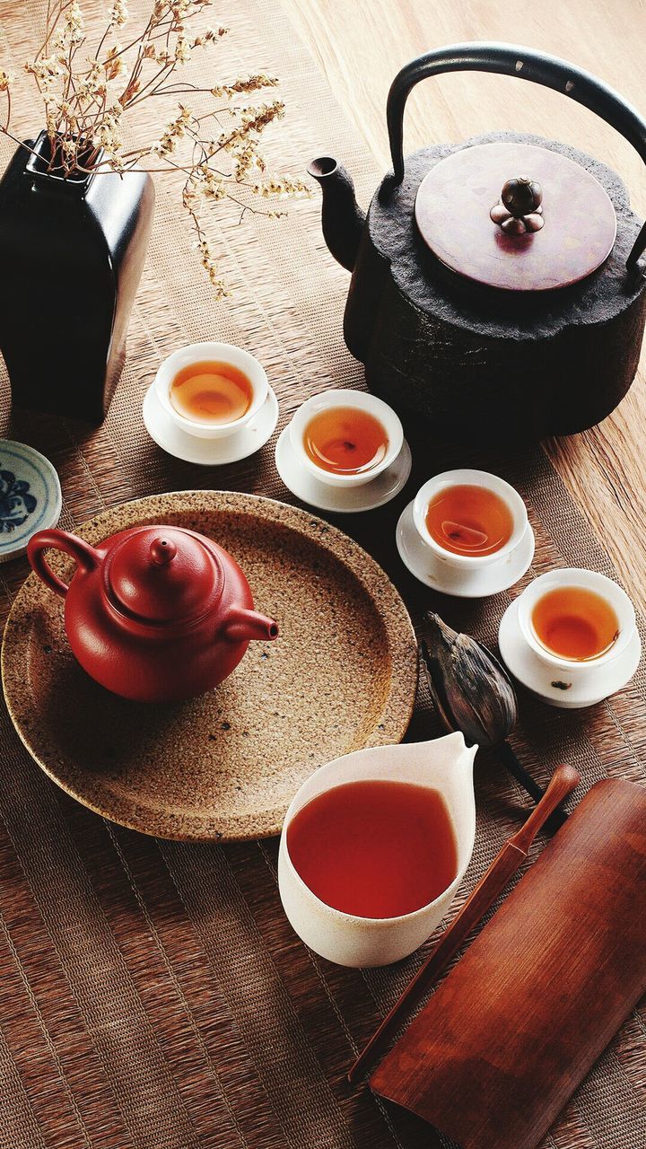 Coffee cups on table