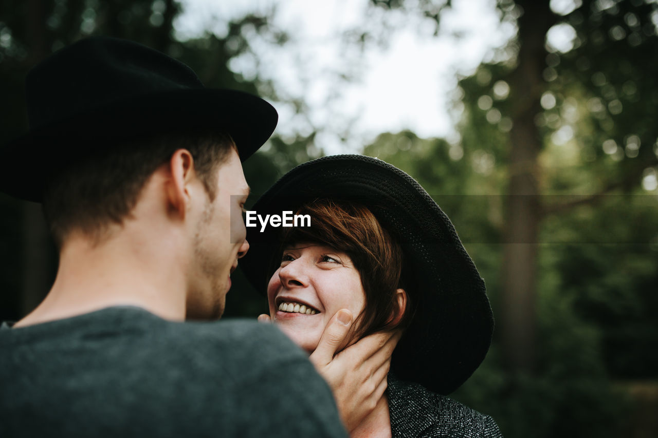 Happy couple in park