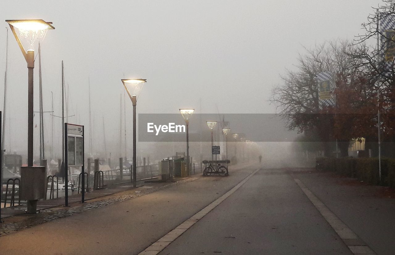 ILLUMINATED STREET LIGHTS IN FOGGY WEATHER