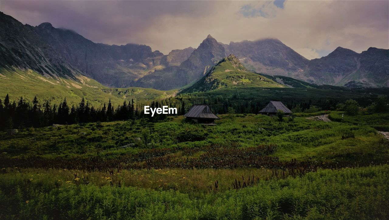 Scenic view of mountains against sky