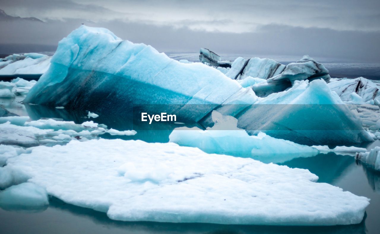 close-up of snow covered mountain