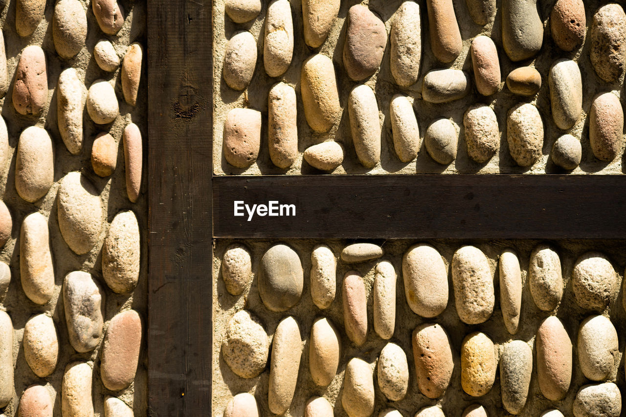 Full frame shot of rocks on wall