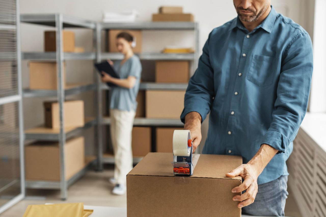 FULL LENGTH OF A YOUNG MAN STANDING IN A BOX