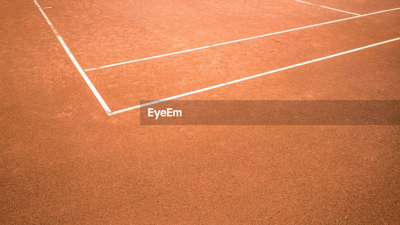 Close-up of empty tennis court