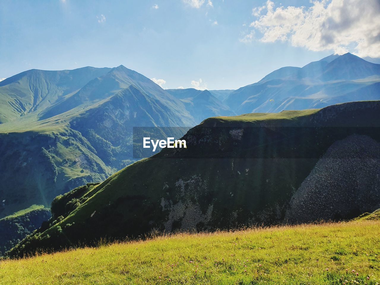 Scenic view of mountains against sky