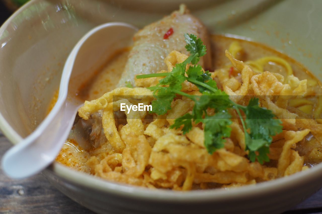 Close-up of meal served in bowl