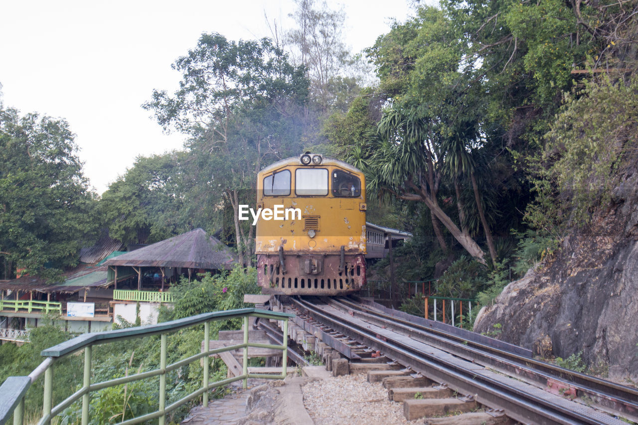 Train on railroad station platform