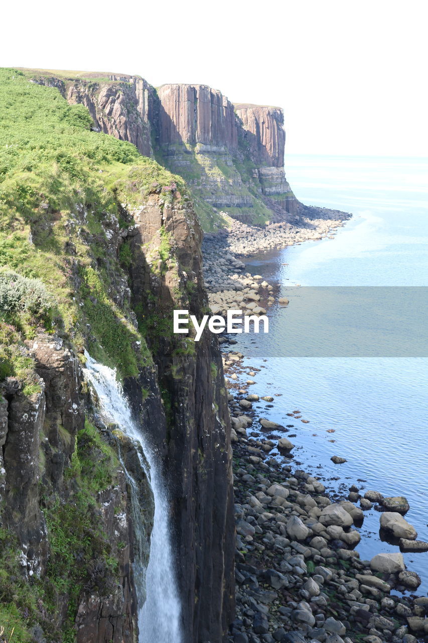 SCENIC VIEW OF SEA BY CLIFF