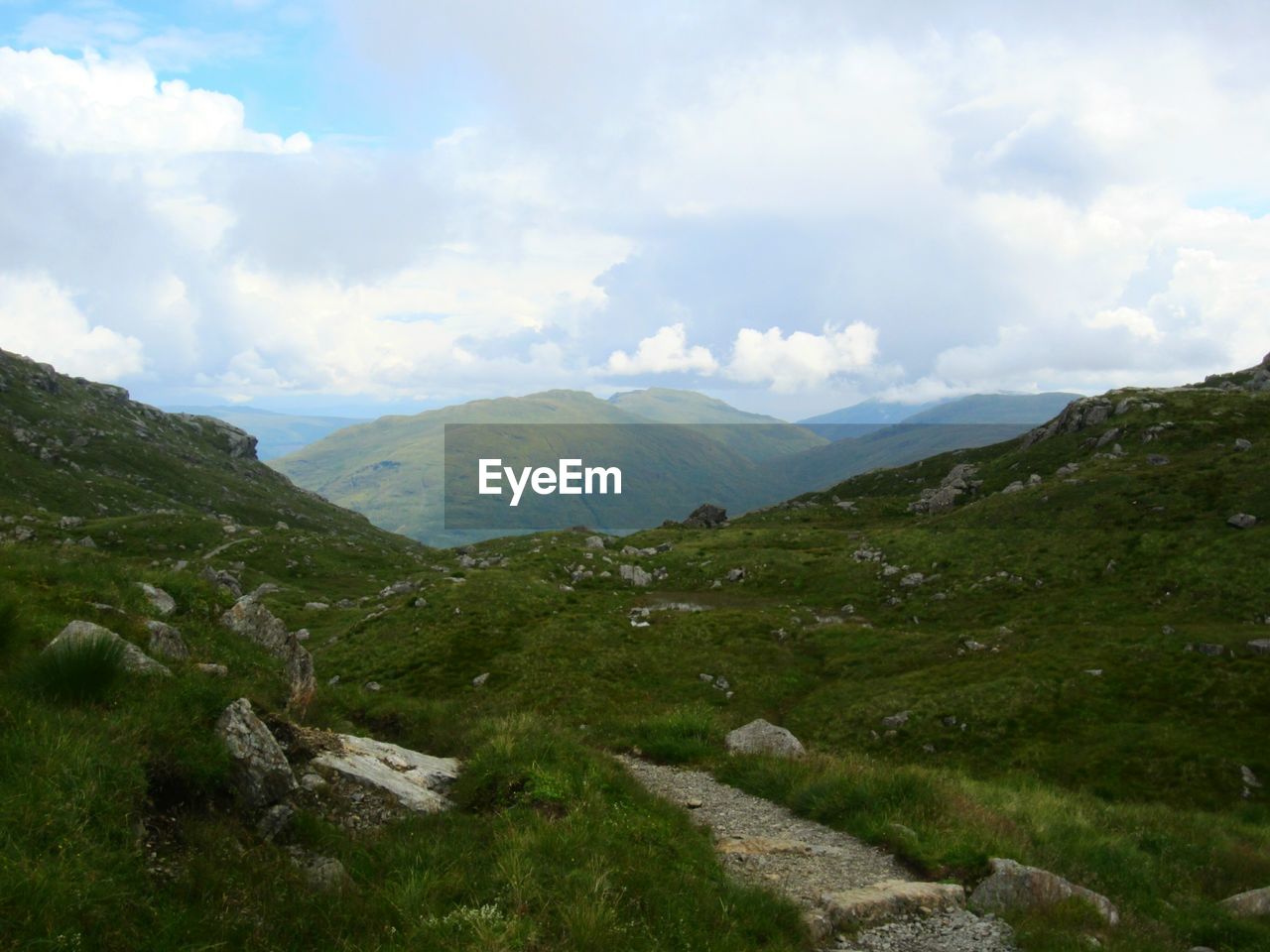 SCENIC VIEW OF LANDSCAPE AND MOUNTAINS AGAINST SKY