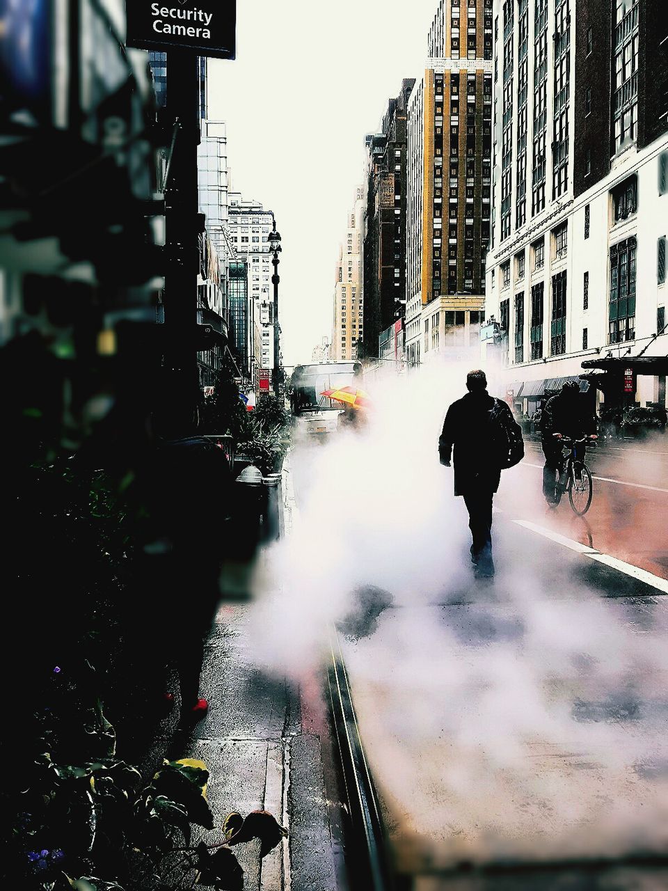 MAN ON STREET AGAINST CITY