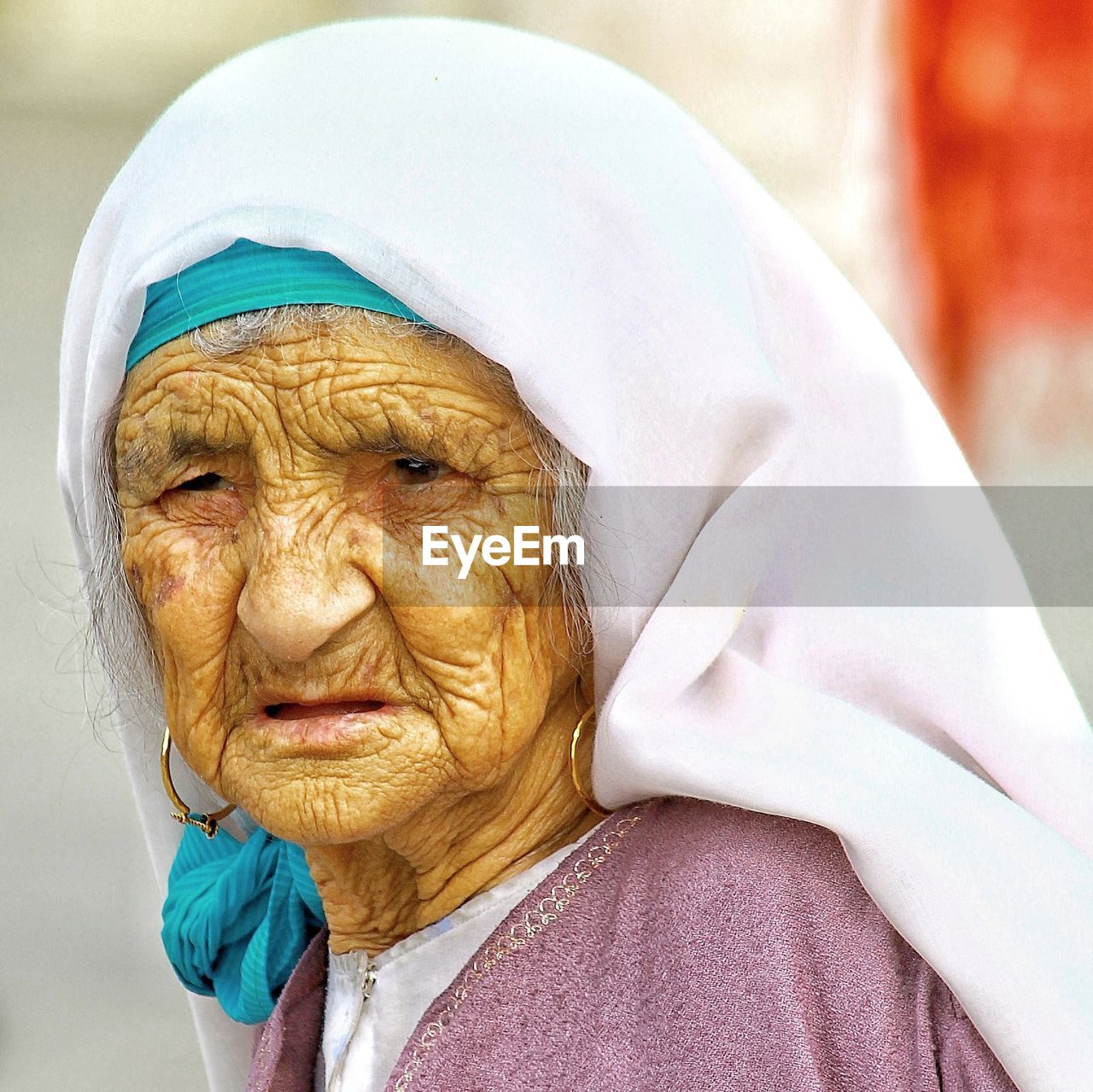 Close-up of thoughtful senior woman looking away