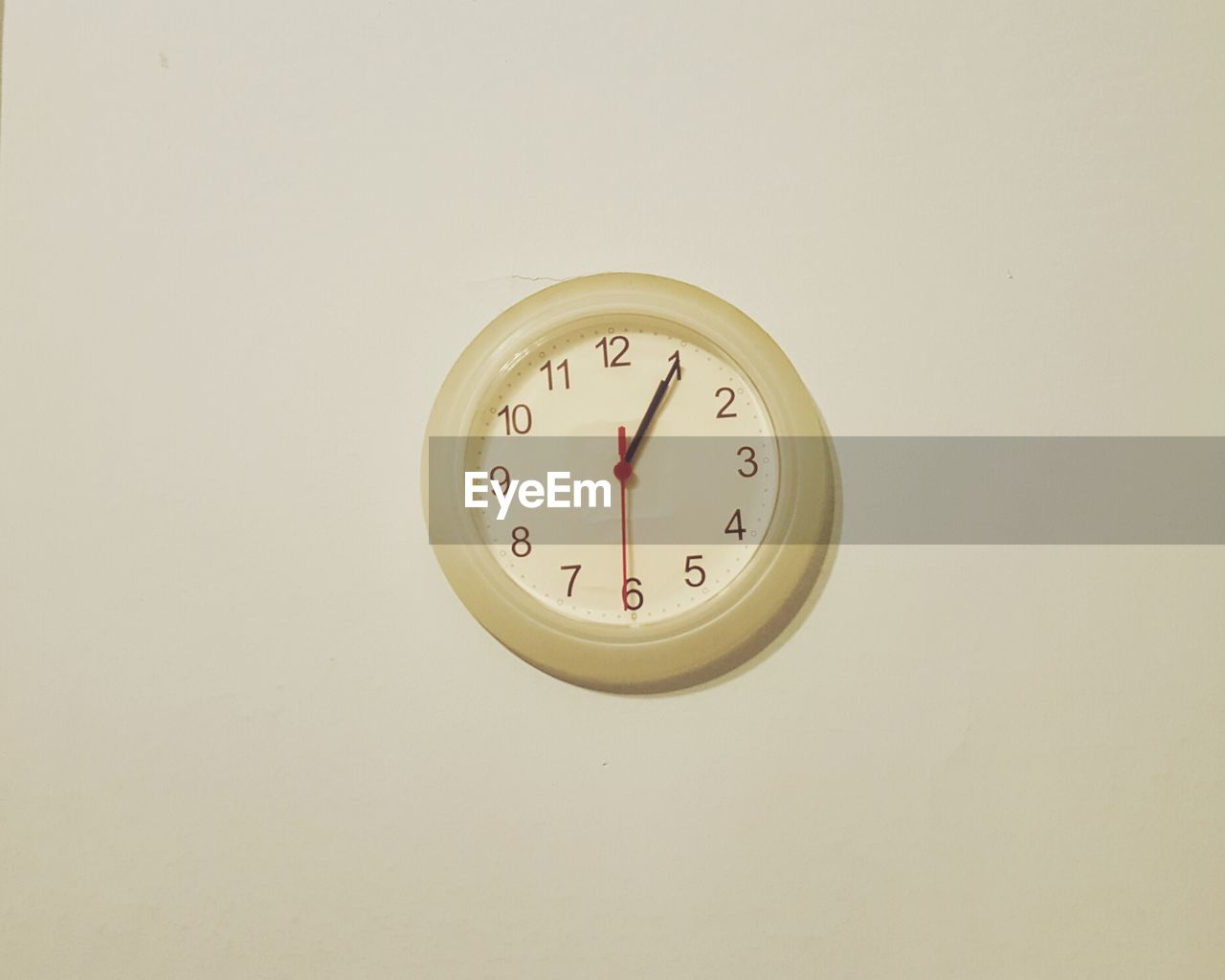 Clock on white wall