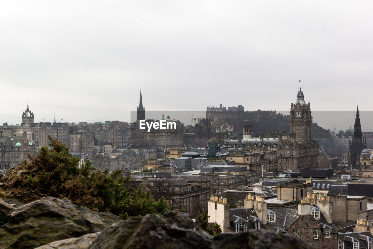 View of edinburgh old town from calton hill