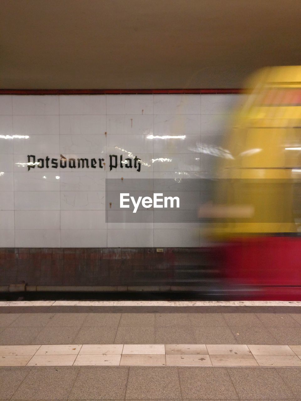 Blurred motion of subway train