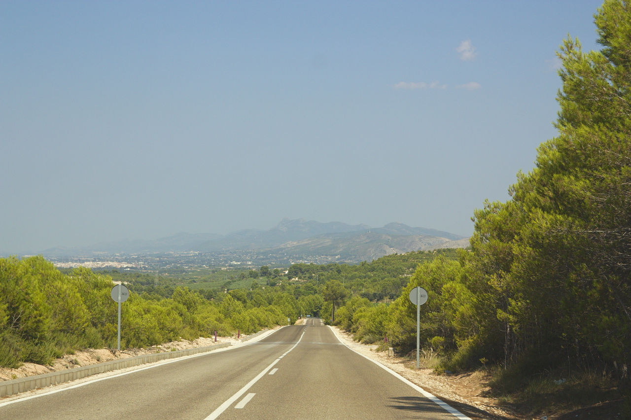 ROAD PASSING THROUGH TREES AGAINST SKY