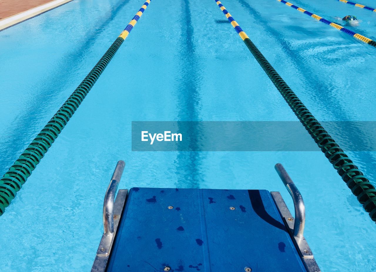 High angle view of swimming pool