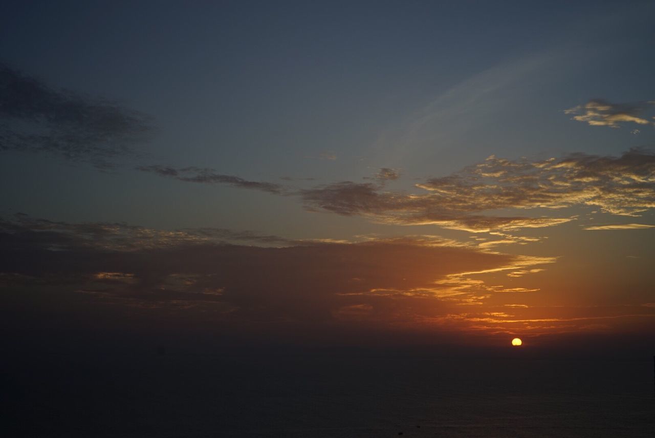 SCENIC VIEW OF SEA AT SUNSET