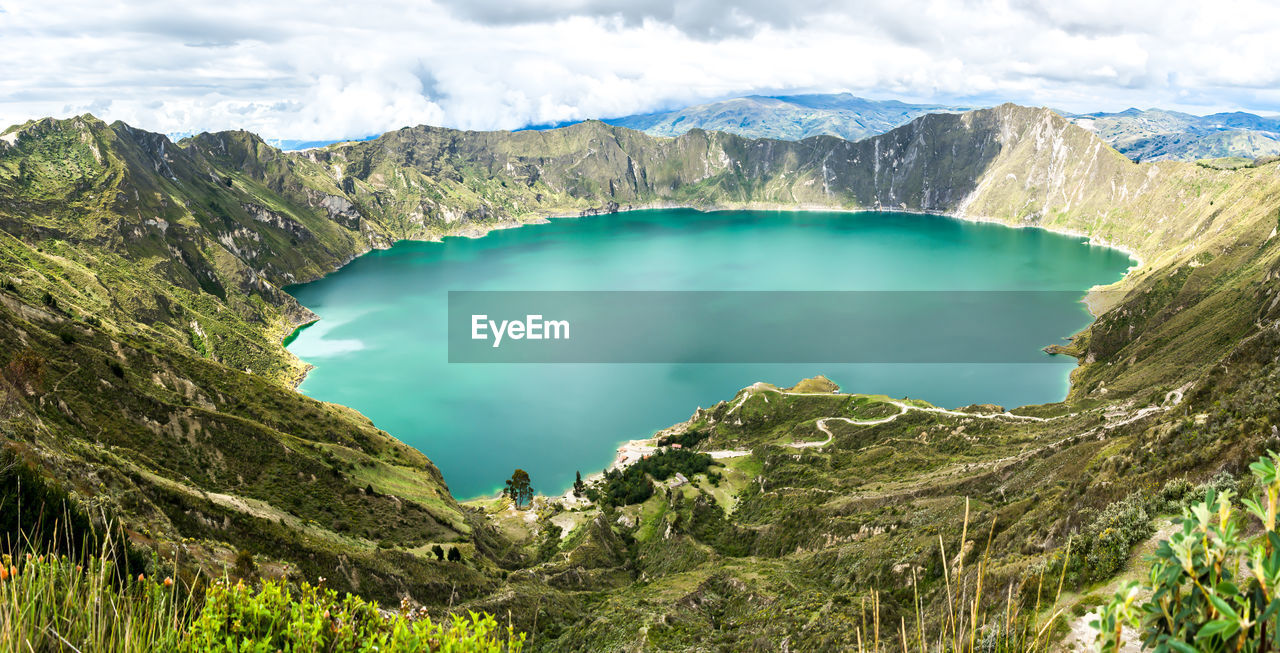 Amazing quilotoa lake in ecuador andes
