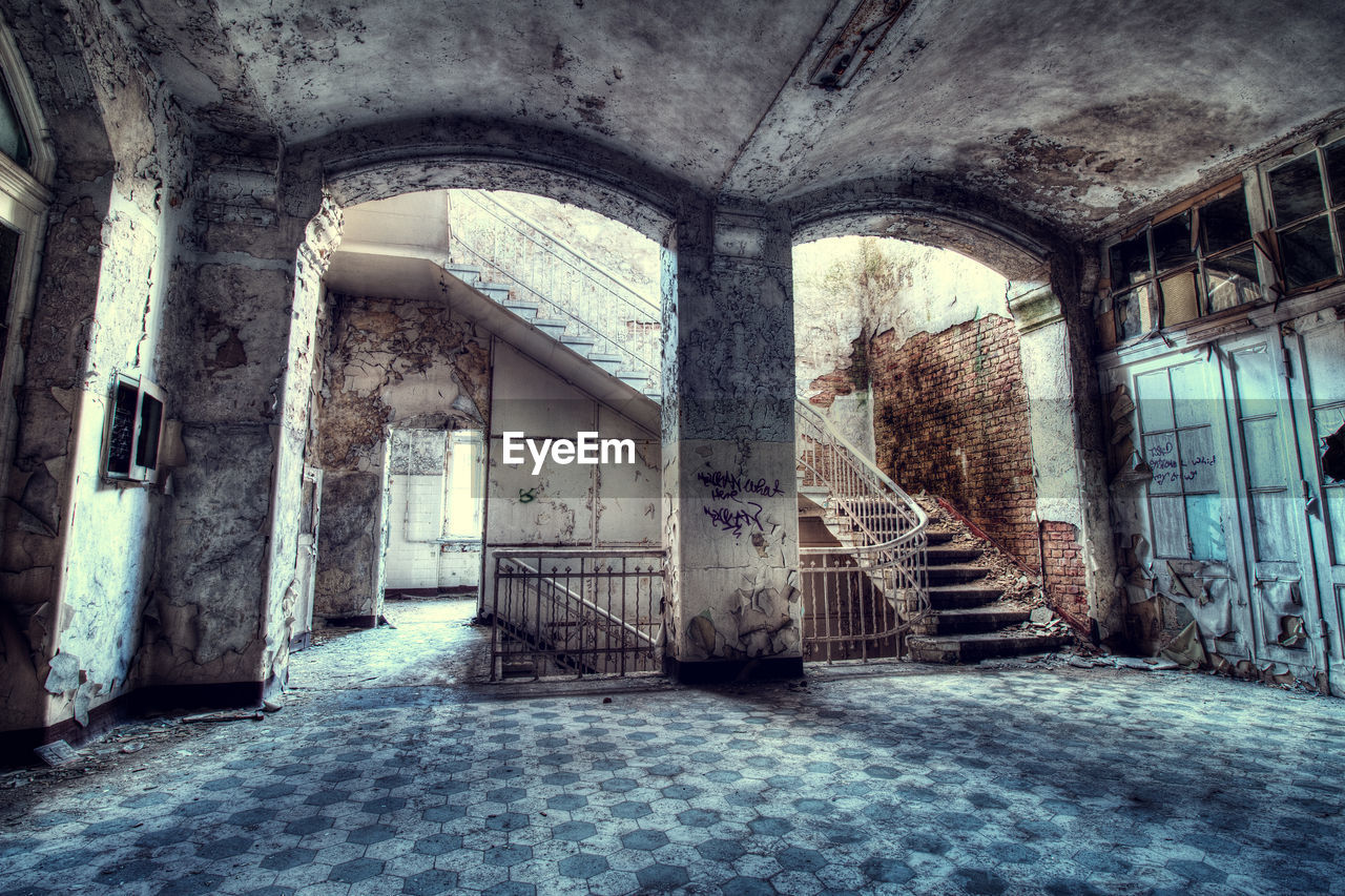 Interior of abandoned building