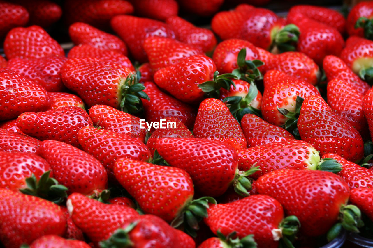 Full frame shot of fresh strawberries