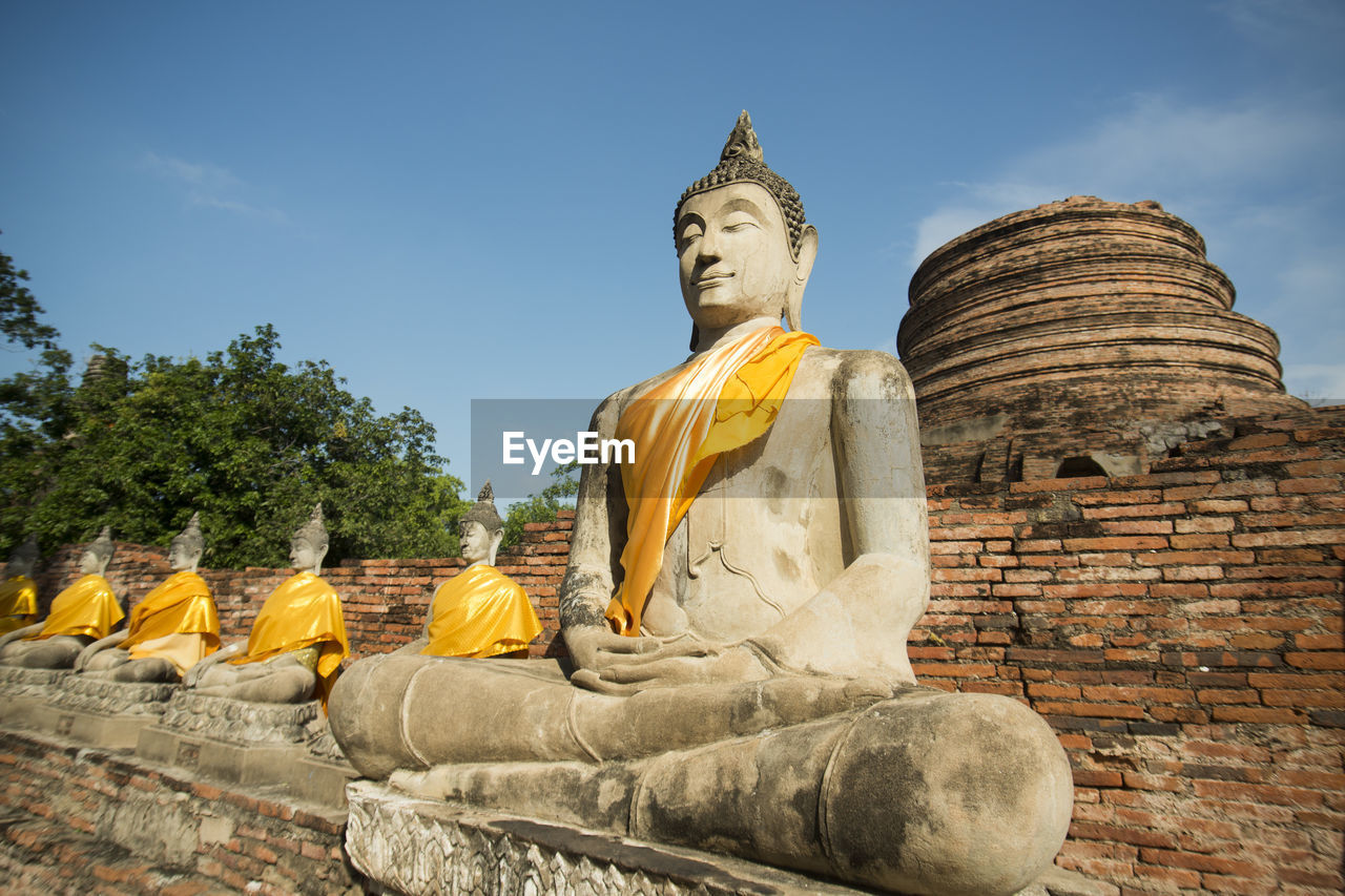 Statues of buddha in wat yai chai mongkhon temple