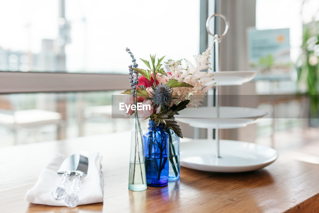 Flowers in vase on table 