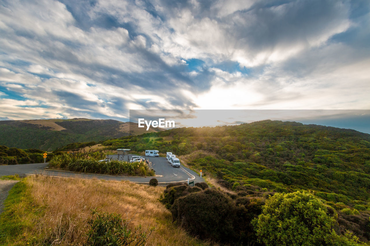 High angle view of landscape against sky