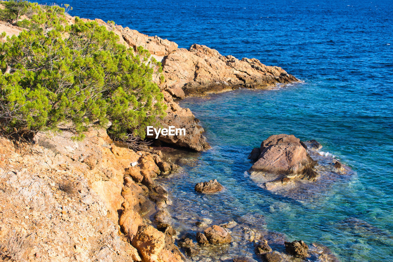 Rock formation on sea shore