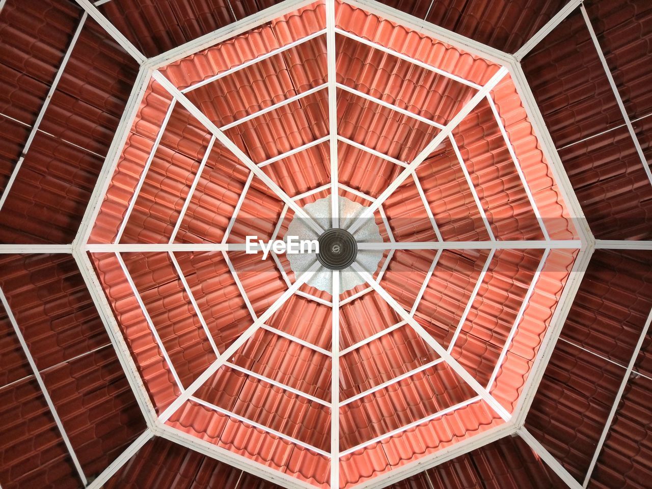 Directly below shot of ornate ceiling