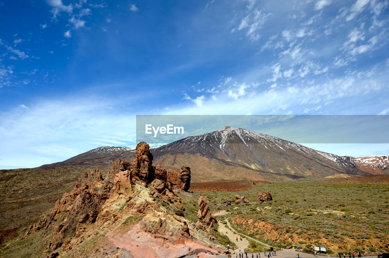 Idyllic shot of mountain at teide national park against sky