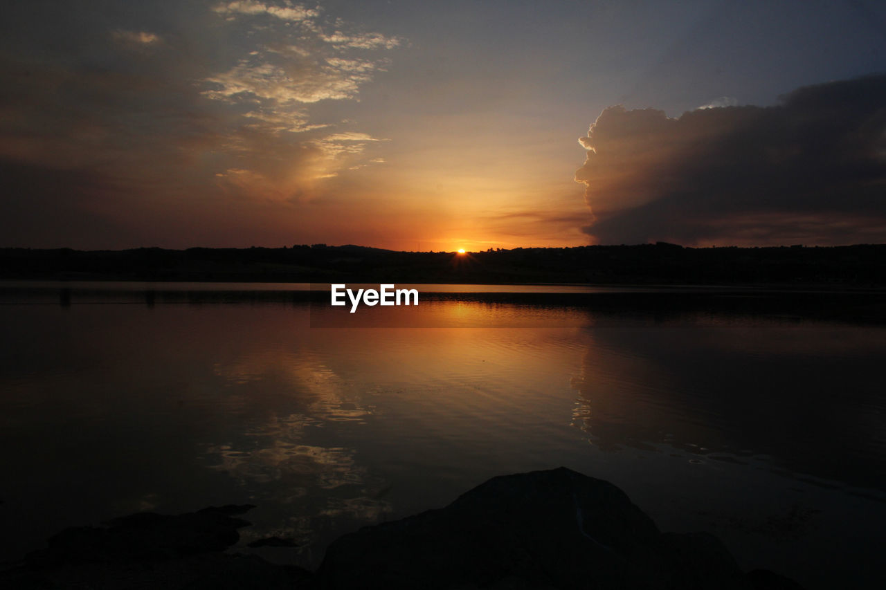 View of sunset over water