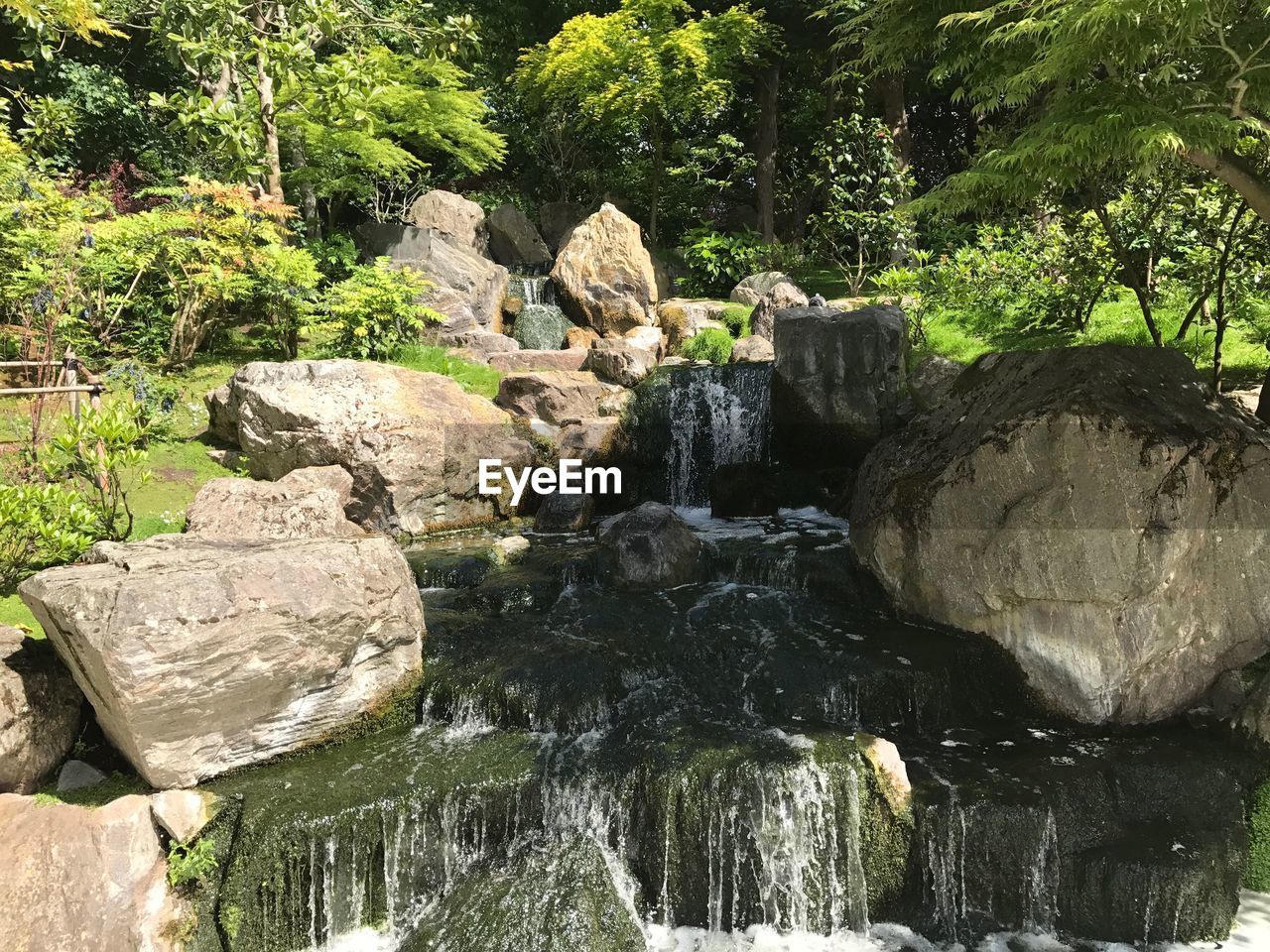 SCENIC VIEW OF WATERFALL IN PARK