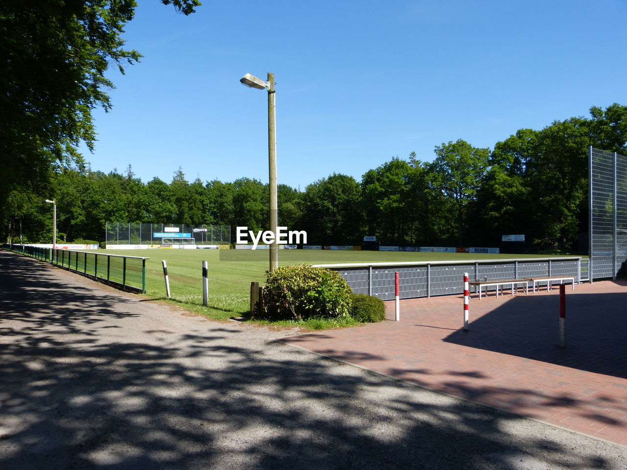 VIEW OF SOCCER FIELD AGAINST SKY