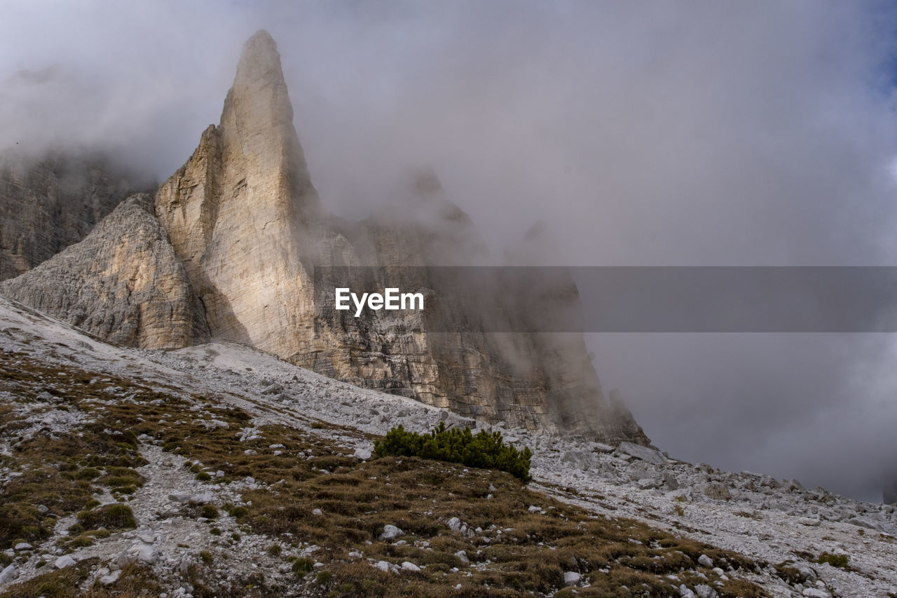 Beautiful landscape view at rifugio auronzo dolomite italy.