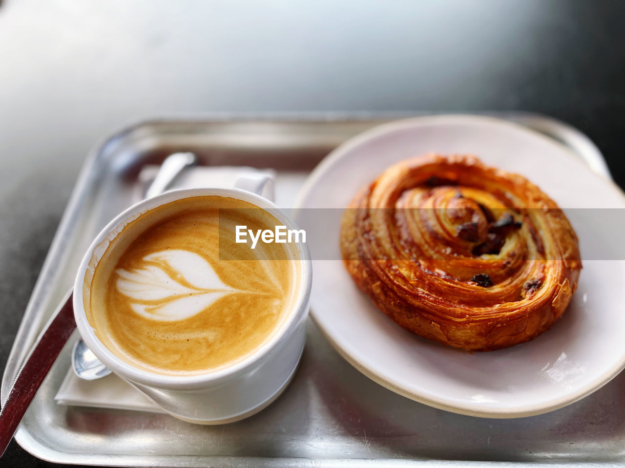 High angle view of coffee on table