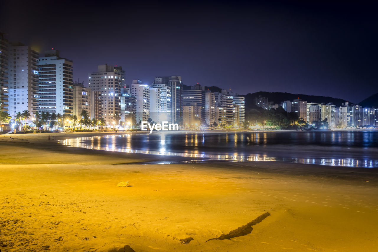 Illuminated city at night