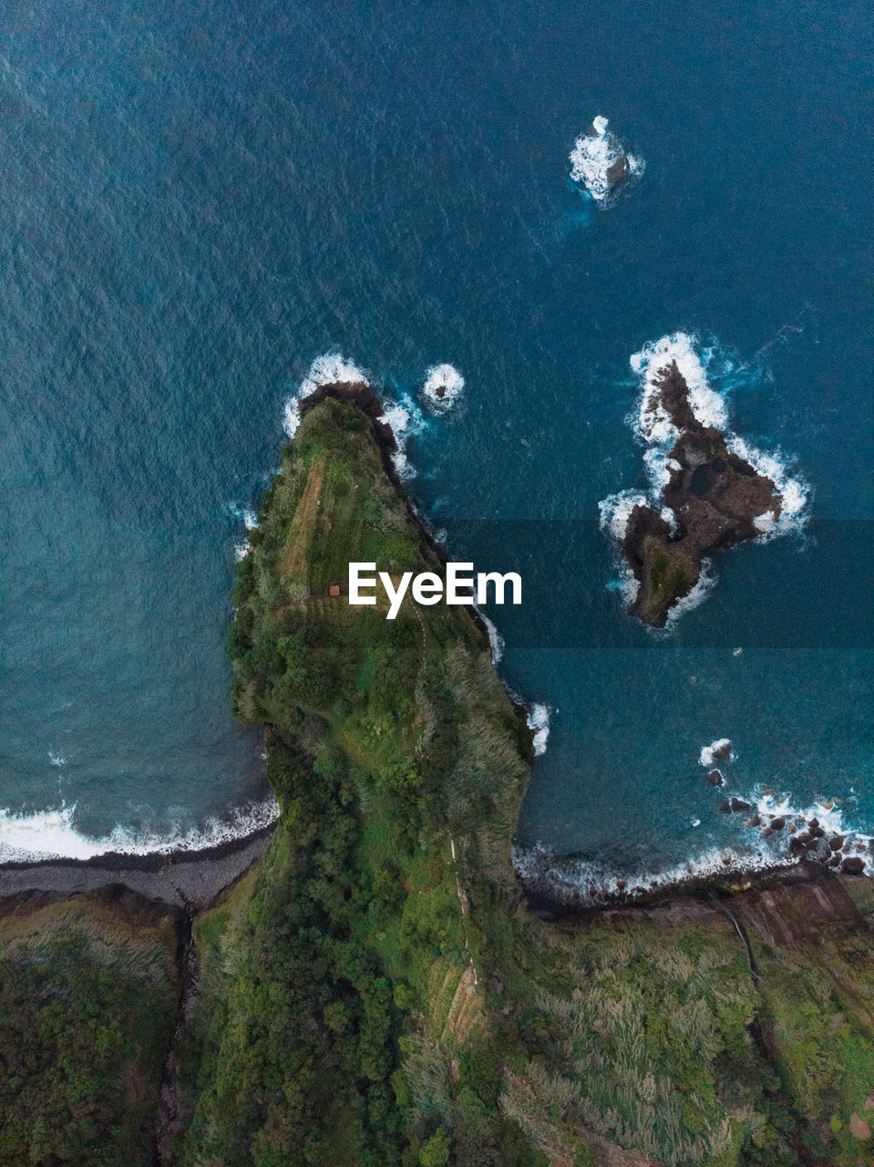 Aerial view from coast line in madeira 